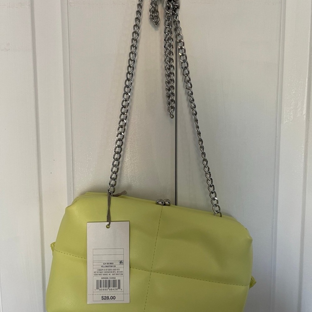 A New Day Lemon Crossbody Bag with Chain Strap